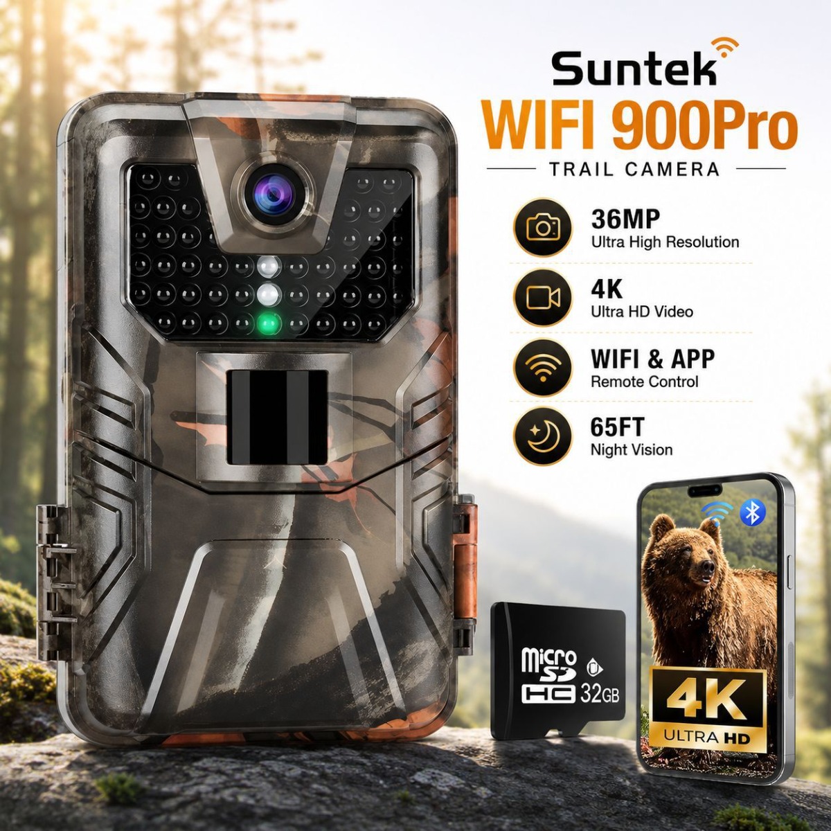 Outdoor Hunting Camera Wireless - Kamera Berburu Wifi Luar Ruangan 4K,