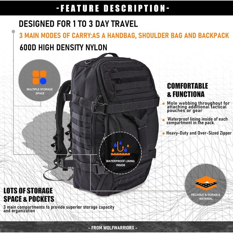 LQARMY 25L 45L 80L Tas Travel  - Outdoor Hunting Backpack ulasan dan harga